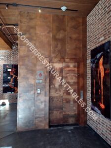 Copper Paneling for Elevator