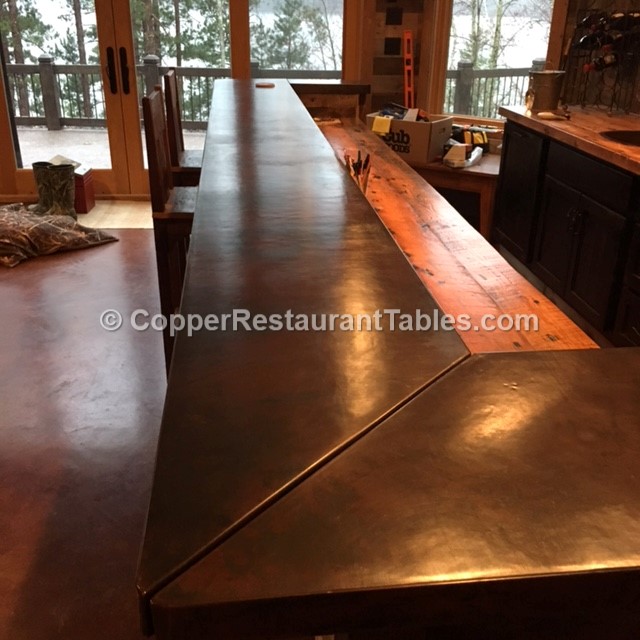 Copper Bar Top, Custom Copper Countertops