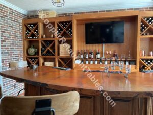 Copper Bar Top for Basement Wine Tasting Room 1